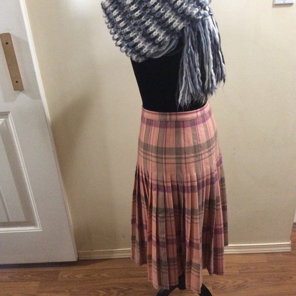 💖Vintage pure virgin wool pleated plaid skirt💖 - Picture 6 of 11
